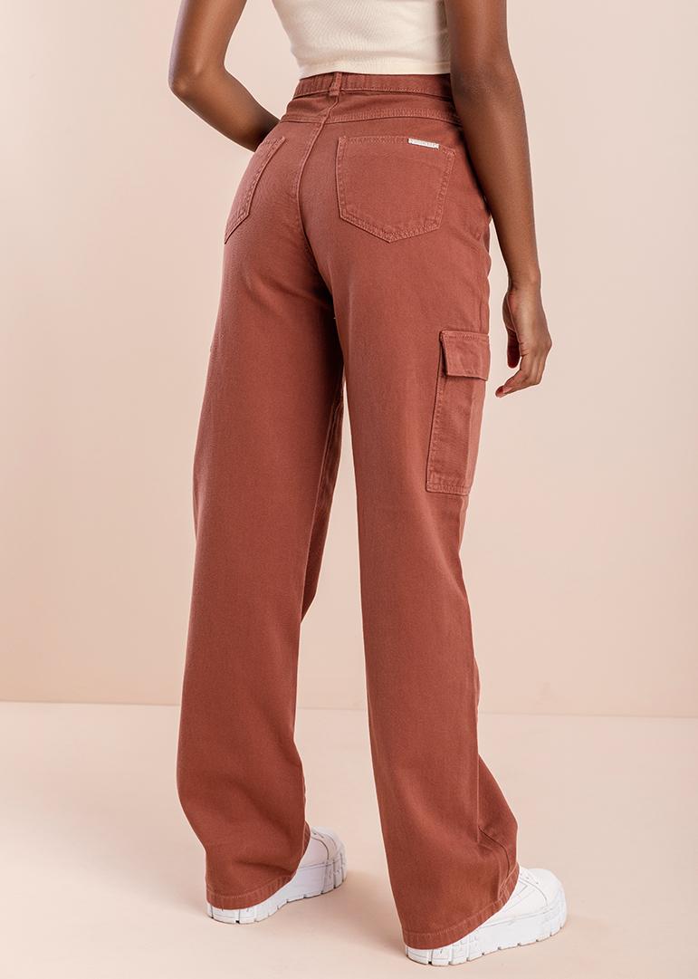 Calça Wide Leg Cargo